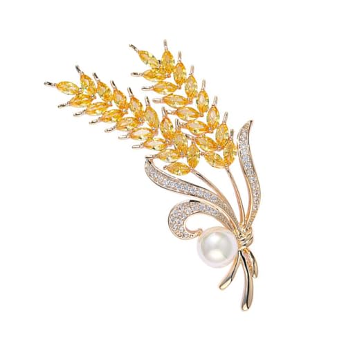 CONGARTENO Goldfarbene Brosche Damen Anstecknadel Kreativer Weizenähren Schmuck für Kleidung Hochzeit Party von CONGARTENO