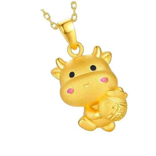CONGARTENO Goldfarbener Kuh Anhänger für Schmuckherstellung Langlebiger DIY Glücksbringer für Frauen und Mädchen Geschenk für Jubiläen und Besondere Anlässe von CONGARTENO