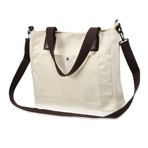 CONGARTENO Große Canvas Tote Bag aus Robustem Segeltuch Modische und Langlebige Umhängetasche für Damen Geräumiger Einkaufsbeutel Wiederverwendbare Strandtasche für Alltag und Shopping von CONGARTENO
