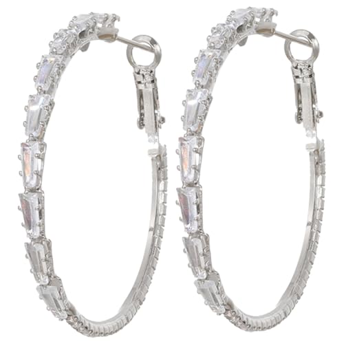CONGARTENO Große Damen Creolen Ohrschmuck aus Langlebigem Kupfer mit Funkelnden Zirkonia Auffällige Ohrringe für Frauen zu Geburtstag und Feiertagen von CONGARTENO