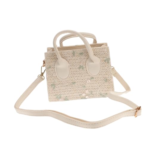 CONGARTENO Große Handgewebte Strohtasche Damen Umhängetasche mit Patchwork Design Vielseitige Schultertasche für Strand Shopping und Reisen Strapazierfähige Leichte Sommerhandtasche von CONGARTENO