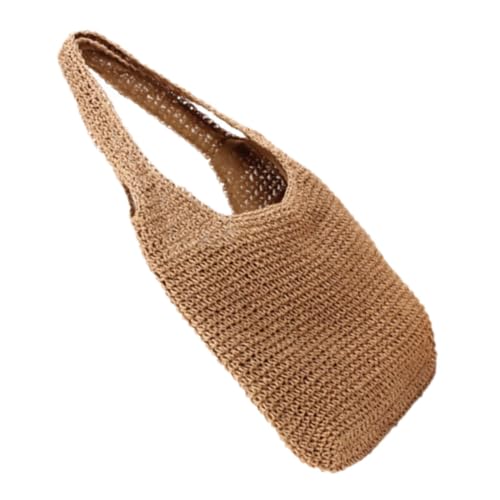 CONGARTENO Große Strohtasche Damen Strandtasche Leicht Gewebte Handtasche Schultertasche Sommer Strandtasche mit Großem Fassungsvermögen für Alltag Picknick und Strand von CONGARTENO