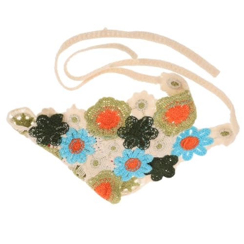 CONGARTENO Häkel bandana für Frauen Modisches Farbenfrohes Dreieckstuch mit Blumigem Muster Vielseitiges Haarschal für Alltag Yoga Reisen Leichte Atmungsaktive Kopfbedeckung von CONGARTENO