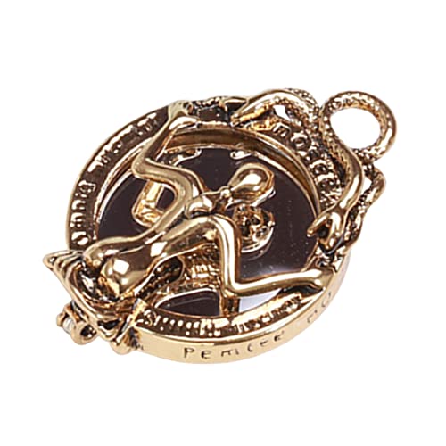 CONGARTENO Halloween Brosche Pin Damen Punk Schädel Motiv Goldfarbene Anstecknadel für Kleidung Taschen Hüte DIY Accessoire Vintage Stil Stilvolle Kostüm Dekoration von CONGARTENO