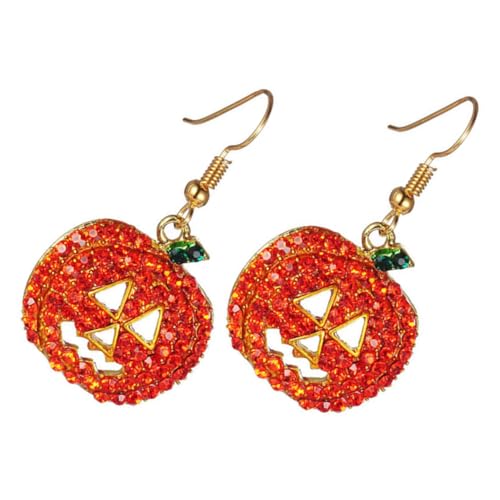 CONGARTENO Halloween Ohrstecker mit Kristallbesatz Kürbis Design Leichte Dangle Ohrringe Hautfreundlich Langlebig für Halloween Party Valentinstag Weihnachten Modischer Damenschmuck von CONGARTENO