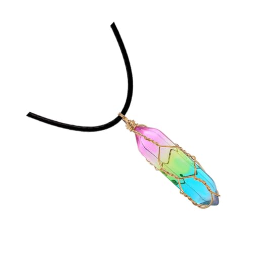 CONGARTENO Halskette Rhombus Schliff Anhänger Damen Schmuck Accessoire Farbiger Clavicula Schmuck Elegant Geschenk für Frauen und Freundinnen von CONGARTENO