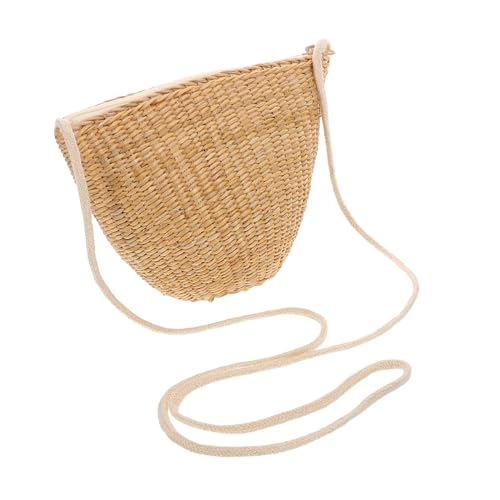 CONGARTENO Handgefertigte Strohtasche für Niedliche Gelbe Handgewebte Münzbörse Leichte Umhängetasche aus Baumwollstroh Kompakte Strandtasche für Party und Alltag Fördert Verantwortung von CONGARTENO