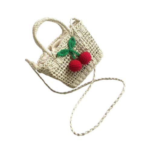 CONGARTENO Handgefertigte Strohtasche mit Schulterriemen Tragbare Umhängetasche für Mädchen Große Kapazität Leichtes Design Beige Urlaub Strandtasche von CONGARTENO