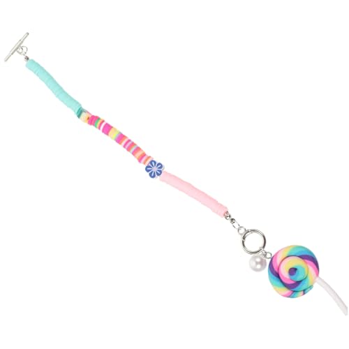 CONGARTENO Handgefertigtes Clay armband mit Buntem Candy anhänger Modisches Polymer Clay Schmuckstück für Mädchen und Frauen Einzigartiges Boho design Farbenfrohes Geschenk für Strand von CONGARTENO