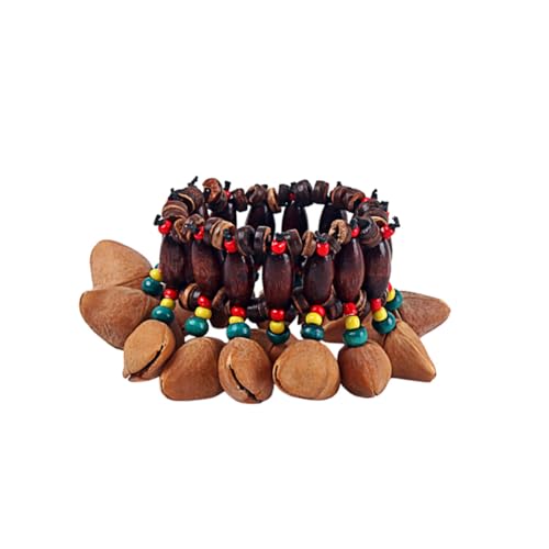 CONGARTENO Handgefertigtes Nut Shell Armband Musikinstrument Handglocke Ethnisches Percussion für Trommelbegleitung Universalgröße von CONGARTENO