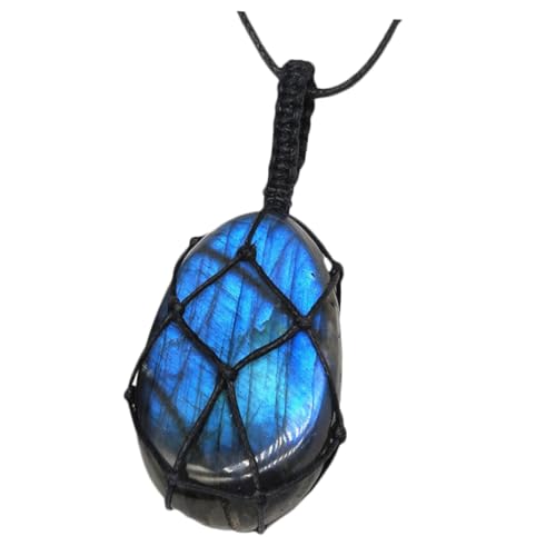 CONGARTENO Handgewebte Mondstein Halskette Kette für Frauen Natürlicher Unregelmäßiger Anhänger für Leicht und Tragbar von CONGARTENO