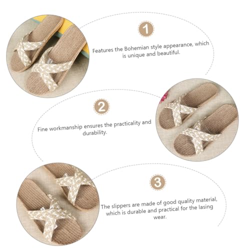 CONGARTENO Haushalts sommerschuhe Damen Leichte Hausschuhe Atmungsaktiv Komfortabel Strapazierfähig Beige Innenbereich von CONGARTENO