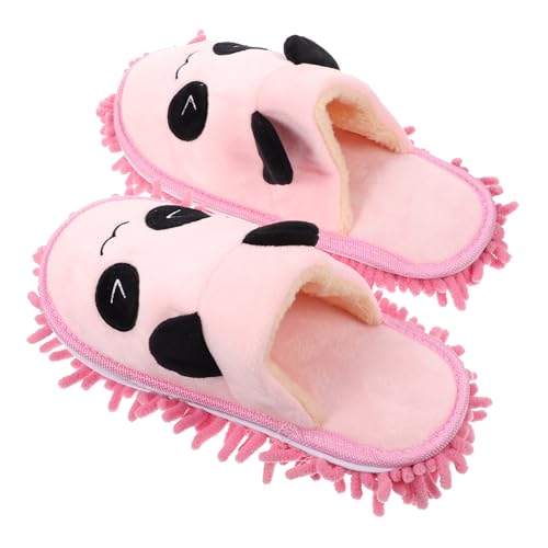 CONGARTENO Hausschuhe Staubwisch mopp Cartoon Reinigungsschuhe mit Mikrofaser sohle Rutschfest und Geräuscharm für Küche Wohnzimmer Schlafzimmer Badezimmer von CONGARTENO