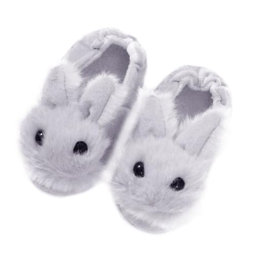 CONGARTENO Hausschuhe mit Rutschfester Sohle Warm Gefütterte Plüschpantoffeln in Niedlicher Kaninchenform Weiche Leichte Bettschuhe für Kalte Wintertage Schützende Zehen und Fersen von CONGARTENO