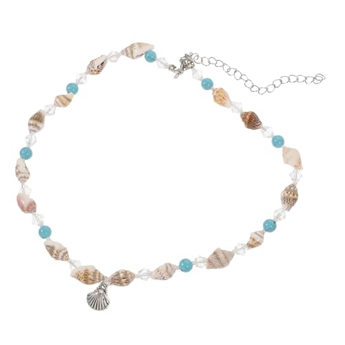 CONGARTENO Hawaiianische Conch Halskette mit Böhmischen Perlen Verstellbare Schmuckkette für Damen für Partys Strandveranstaltungen von CONGARTENO