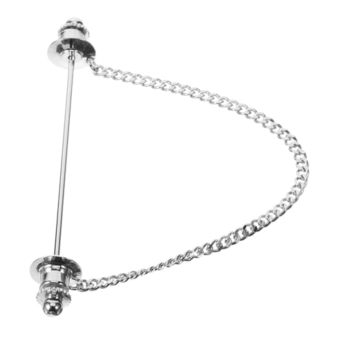 CONGARTENO Herren Collar Bar mit Kette Metall Brustnadel für Hemdkragen Dekorative Anstecknadel Eleganter Silberner Kragenhalter Vielseitig für Party Business und Festliche Anlässe von CONGARTENO