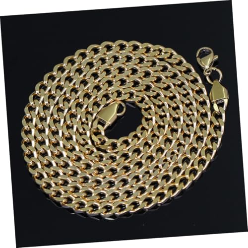 CONGARTENO Herren Hip hop Halskette Goldkette Edelstahl Feine Verarbeitung Kubanische Gliederkette Modischer Schmuck für Rapper Tänzer und Streetwear Fans von CONGARTENO
