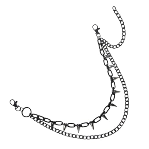 CONGARTENO Herren Hosenkette Doppelschicht Punk Kette für Jeans Stilvolle Gothic Accessoire mit Nieten Vielseitig Einsetzbar für Hip Hop und Trendige Outfits CONGARTENO Herren Hosenkette Doppelschicht Punk Kette für Jeans Stilvolle Gothic Accessoire mit Nieten Vielseitig Einsetzbar für Hip Hop und Trendige Outfits von CONGARTENO