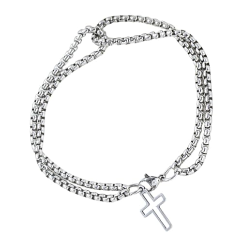 CONGARTENO Herren Kreuz Armband aus Doppellagiges Kettenarmband Modisch und Langlebig Angenehm zu Tragen Vielseitig für Alltag Party und Date Geeignet von CONGARTENO