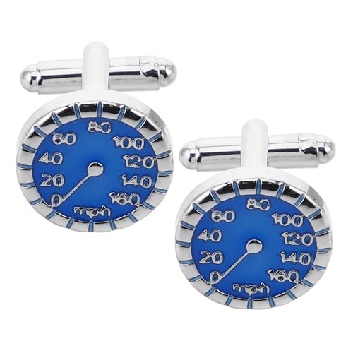 CONGARTENO Herren Manschettenknöpfe Auto Tachometer Design Robuste Metallqualität Blaues Zifferblatt Stilvolle Business und Hochzeitsaccessoires für Auto Liebhaber von CONGARTENO