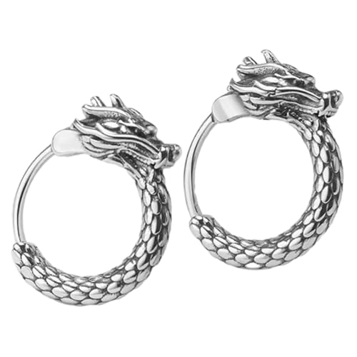 CONGARTENO Herren Ohrringe Drachenmotiv Retro Ohrschmuck Ethno Stil Hip Hop Accessoire von CONGARTENO