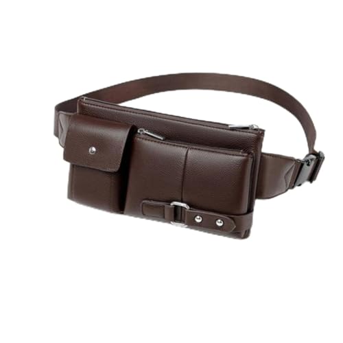 CONGARTENO Herren Vintage PU Bauchtasche Multifunktionale Hüfttasche und Crossbody Brusttasche Braun Leicht Geräumig Freizeit und Outdoor Taschen für Alltag Reisen Sport von CONGARTENO