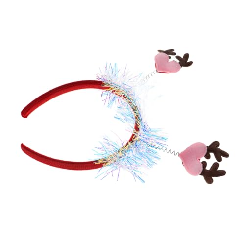 CONGARTENO Weihnachtliches Geweih Haarreif Mit Herzdesign Funkelndes Kopfband Für Frauen Und Mädchen Für Festlichkeiten Und Tägliche Anlässe Pailletten-haaraccessoire Für Weihnachten von CONGARTENO