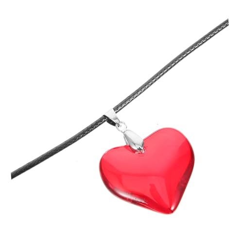 CONGARTENO Herz Halskette Halsketten Für Frauen Form Herzförmiger Anhänger Mädchen Halskette Frauen Schmuck Legierung Rot von CONGARTENO