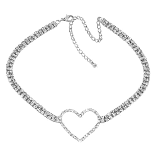 CONGARTENO Halskette Für Damen Strasskette Herzkette Chokerkette Strass-halsketten Herzkette Für Damen Süße Choker Choker-halskette Für Choker-halsketten Für Für Strass-halskette von CONGARTENO