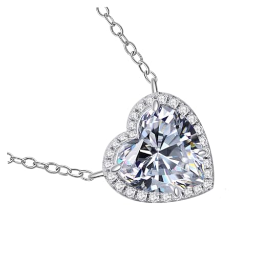 CONGARTENO Herzanhänger Kette Damen Schmuck mit Funkelndem Zirkonia Stilvolle Clavicle Halskette als Chic Dekoratives für Geburtstag und Alltag von CONGARTENO