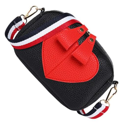 CONGARTENO Herztasche Für Damen Süße Pu Umhängetasche Mit Schultergurt Schwarz Für Party Shopping Und Alltag Leicht Hochwertiger Reißverschluss Perfektes Für Mädchen von CONGARTENO
