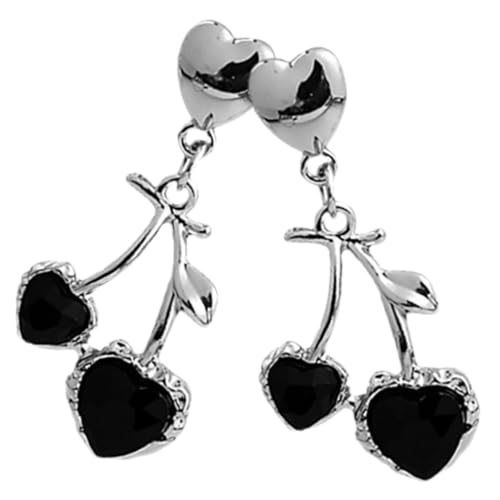 CONGARTENO Herzförmige Ohrhänger mit Kirschen Leichtes Metall Langlebiger Damenschmuck Ohrringe für Alltag Party für Frauen und Mädchen von CONGARTENO