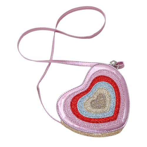 CONGARTENO Herzförmige Umhängetasche für Mädchen Crossbody Geldbörse PU mit Schultergurt Langlebig und Leicht für Trendige Looks Gold von CONGARTENO
