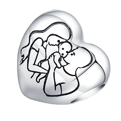 CONGARTENO Herzförmiger Charm Anhänger für Armband oder Halskette Silber für DIY Schmuckherstellung und Kreative Bastelprojekte von CONGARTENO