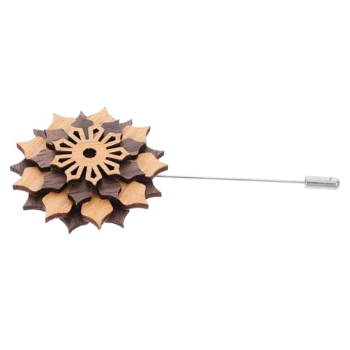 CONGARTENO Hochwertiger Holzbrosche für Herren Anstecknadel mit Blumenmotiv für Hochzeiten und Anlässe Leicht und Einzigartiges Design für Look von CONGARTENO