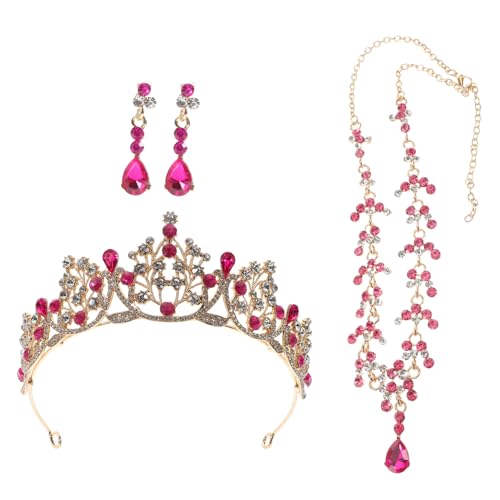 CONGARTENO Hochwertiges Brautschmuckset mit Tiara Halskette Ohrringen Leichter Legierungs crown headband für Hochzeit Geburtstag Party und Festliche Anlässe von CONGARTENO