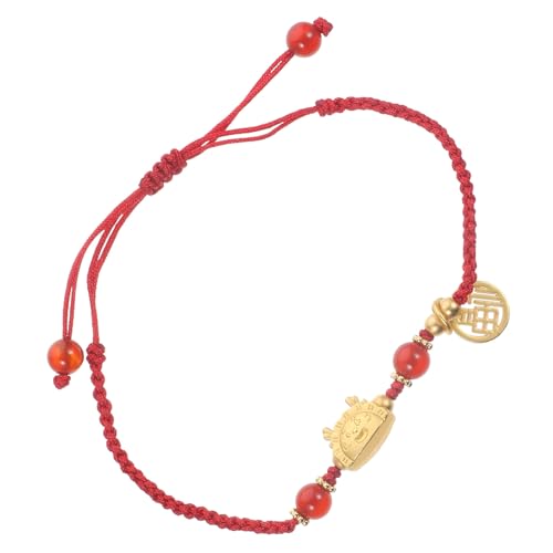 CONGARTENO Jahr Des Armband Rotes Geflochtenes Schmuckstück Verstellbares Seil Glücksarmband Damen Herren Accessoire mit Drachenmotiv und Dumpling-design von CONGARTENO