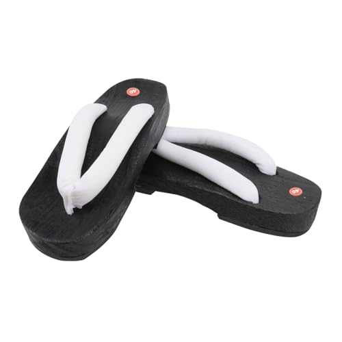 CONGARTENO Japanische Holzclogs Herren Sandalen Flache Sohle Rutschfest Kreative Geta Schuhe Komfortable Hausschuhe Alltagsspaziergang von CONGARTENO