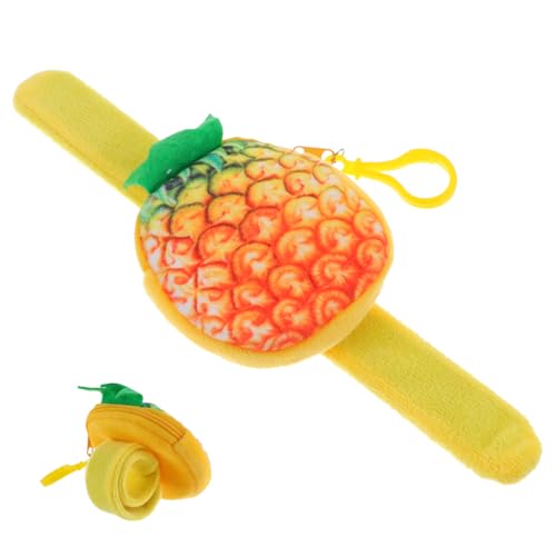 CONGARTENO Kinderschnapparmband Ananas in Realistischer Optik Lustiges Armband mit Münzfach Leichtes Vielseitiges Party mitgebsel für Dekoratives Handgelenksband für Jungen und Mädchen von CONGARTENO