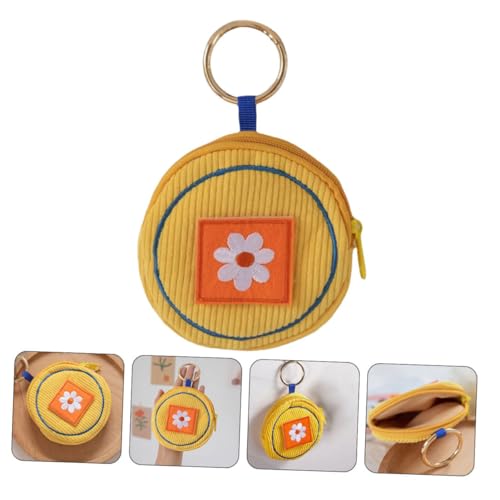 CONGARTENO Kleine Damen Geldbörse mit Münzfach Stabiles Material Modisches Design Kompakte Mini Coin Bag Handlich für Reisen und Alltag Süßes Portemonnaie mit Stickerei Gelb von CONGARTENO