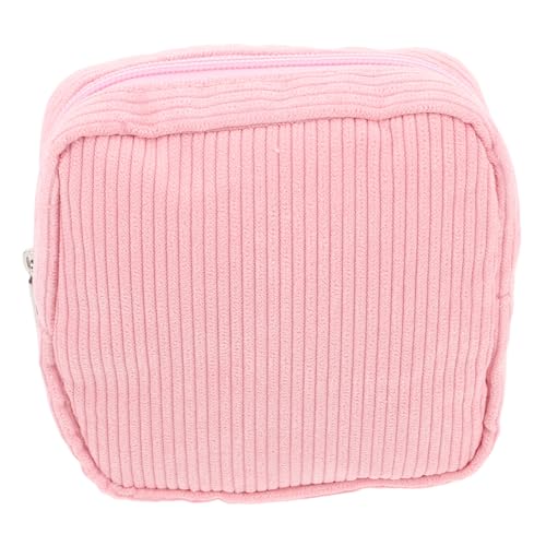 CONGARTENO Kleine Make Up Tasche aus Weichem Cordstoff Kompakte Kosmetiktasche für Damen Multifunktionaler Mini Beutel für Make Up Münzen und Hygieneartikel für Reisen und Handtasche von CONGARTENO