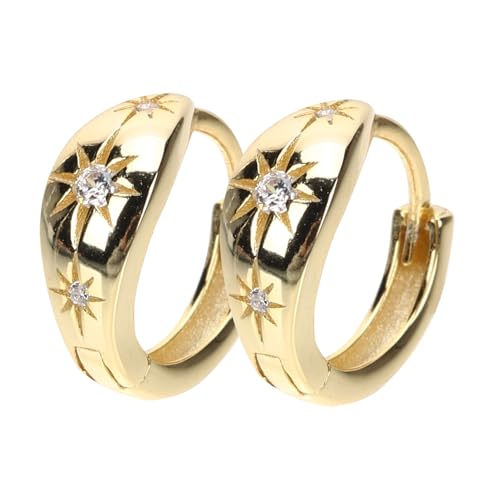 CONGARTENO Kleine Ohrstecker mit Funkelnden Strasssteinen Goldfarben Modische Statement ohrringe Leichter Bequemer Schmuck für Damen Vielseitig Kombinierbar für Alltag und Fest von CONGARTENO