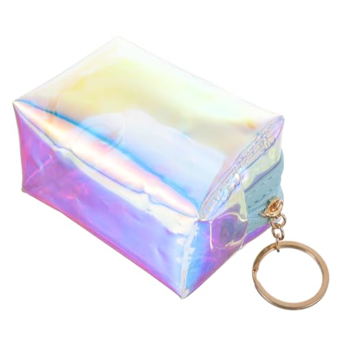 CONGARTENO Kleine PVC Münzbörse mit Schlüsselanhänger Kompakte Geldbörse für Damen und Studenten Trendiger Mini Geldbeutel in Blau Leicht und Robust für Alltag und Reisen von CONGARTENO