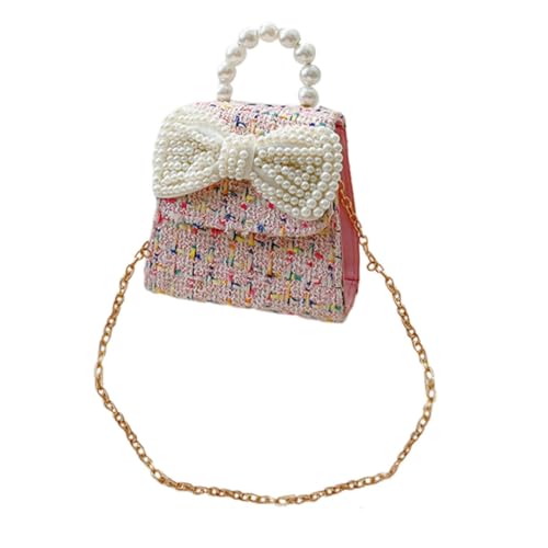 CONGARTENO Kleine Pearl Handtasche mit Schleife Süße Umhängetasche für Strand Party Einkaufen Reisen oder Leicht Langlebig Eleganter Perlengriff von CONGARTENO