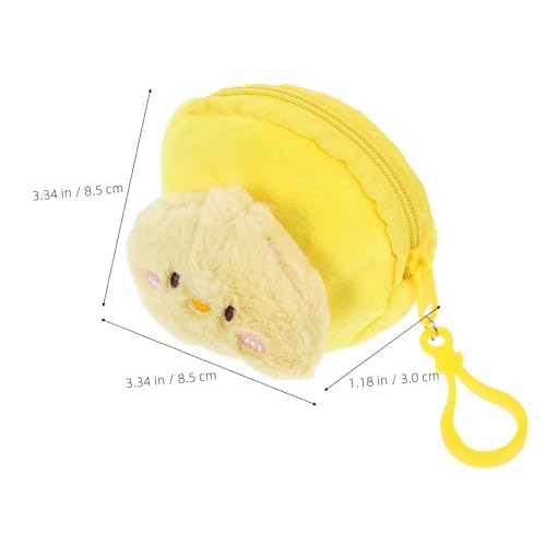 CONGARTENO Kleiner Plüsch Geldbeutel mit Süßem Hühner Motiv Weicher Münzbeutel Multifunktional für Münzen Kopfhörer Handlich und Leicht für Studenten Tragbare Cartoon Tier Geldbörse von CONGARTENO