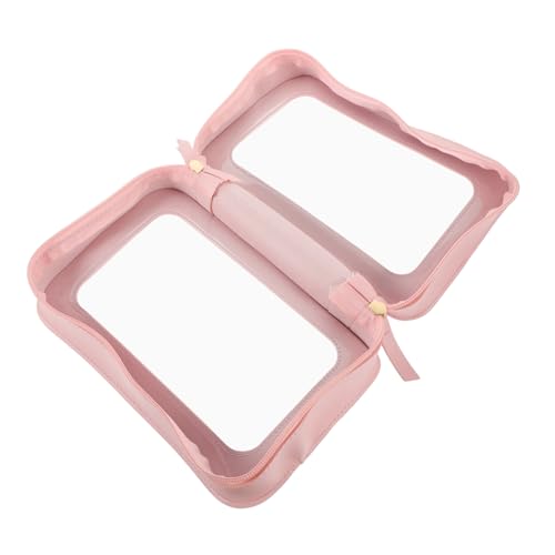 CONGARTENO Kosmetiktasche Transparent PVC Make up Tasche Rosa Damen Kulturbeutel Reise Schminktasche Praktischer Reisebeutel Multifunktional für Outdoor und Alltag von CONGARTENO