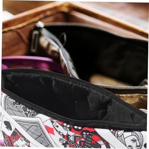 CONGARTENO Kosmetiktasche mit Pokerkarten Muster Tragbare Make Up Tasche aus Polyester Multifunktionaler Organizer für Reisen Business Camping Leichter Kulturbeutel für Frauen von CONGARTENO