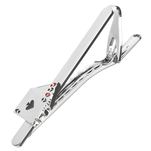 CONGARTENO Krawattenklammer Herren Metall Poker Design Klassisch Business Anzug Accessoire für Hochzeit Party und Alltag von CONGARTENO