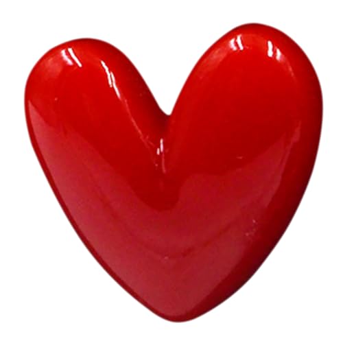 CONGARTENO Kreative Herzförmige Damenbrosche Rot Großer Anstecker Modisch Romantisch Vielseitig für Kleidung Taschen Hüte zu Festen und Alltag von CONGARTENO