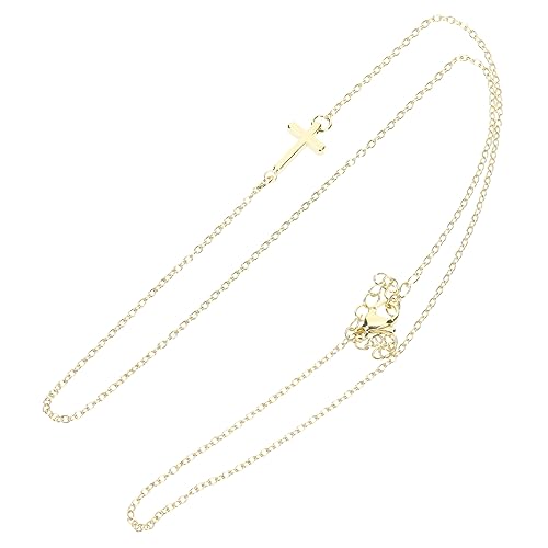 CONGARTENO Kreuzanhänger Halskette für Frauen Vergoldete Clavicle Kette mit Einzigartigem Design für Hochzeiten und Besondere Anlässe Eleganter Modeschmuck für von CONGARTENO